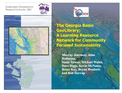 Image of Georgia Basin GeoLibrary presentation.