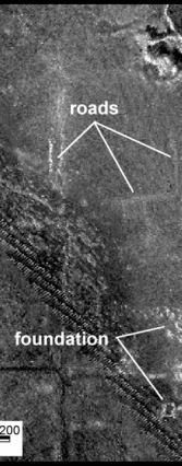 Figure 7. Sidescan-sonar image of the town of St. Thomas, which was submerged shortly after Lake Mead started to fill.