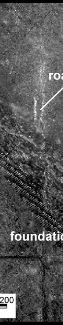 Figure 7. Sidescan-sonar image of the town of St. Thomas, which was submerged shortly after Lake Mead started to fill.