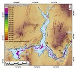 Figure 9. Isopach map of sediment thickness in Lake Mead.