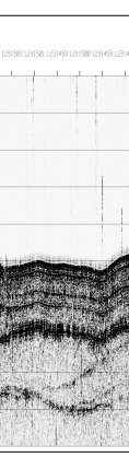 Figure 7. Example of bathymetric data taken using the Knudsen system along line KC1 in the Keathley Canyon region.