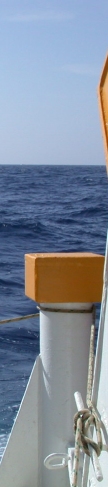 Photo 13. GI-Gun in water (left) and tail buoy for multichannel streamer being deployed.