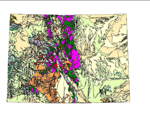 thumbnail image of Figure 5: Simplified Geologic map of Colorado