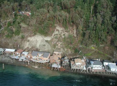 Salmon Beach landslide area, near Tacoma