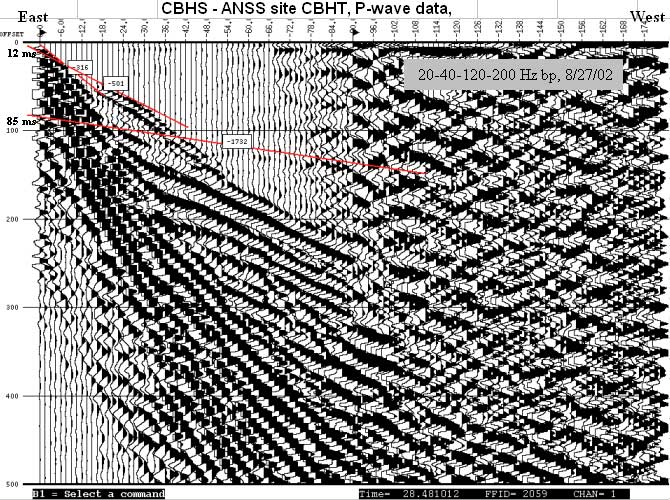 Reflection image of CBHT P-wave data.