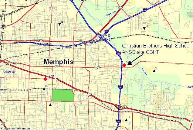 Map showing location of Christian Brothers H.S. site.