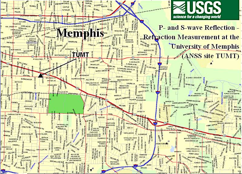 Map of site TUMT in Memphis, TN.