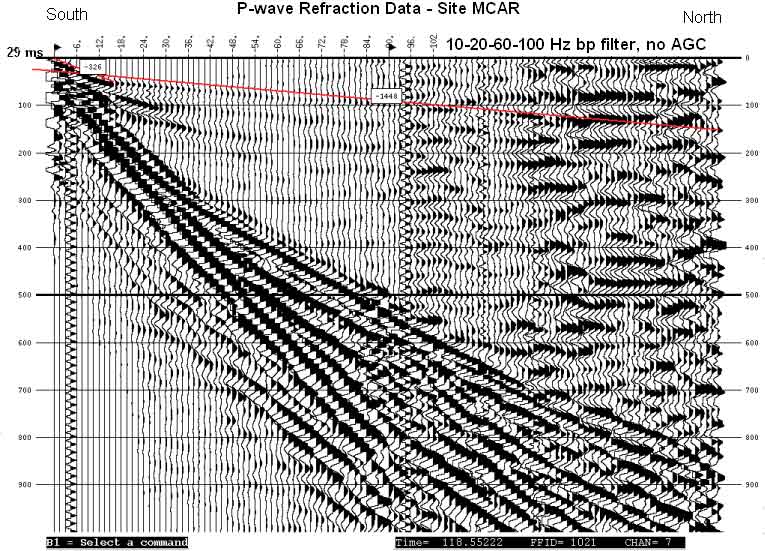 P-wave data image at site MCAR.