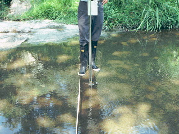 Figure 2: USGS Photo 2 - Streamflow measurement made by wading.
