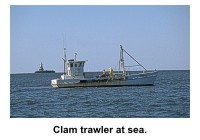 Clam trawler at sea.