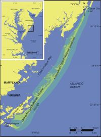 Figure 1. Location of Assateague Island National Seashore in Maryland and Virginia.