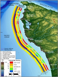 Figure 12. Relative Coastal Vulnerability for Olympic National Park.