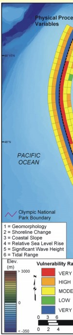 Figure 14. Location of selected cultural resources along the Olympic coast that may be affected by sea-level rise.