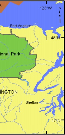 Figure 1.  Location of Olympic National Park in Northwest Washington.