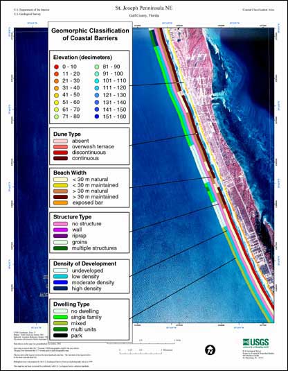 Example Coastal Classification map for St. Joseph Peninsula NE.