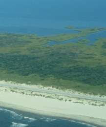 Figure 10.  Numerous overwashes have occurred on the eastern end of Ocracoke Island.  