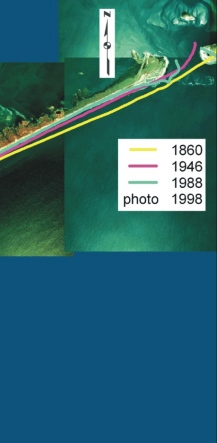 Figure 12D.  Historic shoreline positions D) Ocracoke Island.