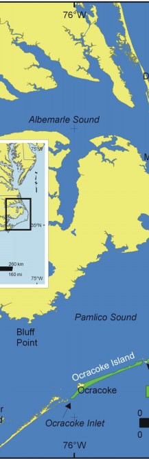 Figure 1.   Location of Cape Hatteras National Seashore in North Carolina.