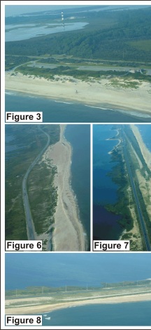 Figure 3-10.  Photos taken along Cape Hatteras National Seashore in August 2003; the numbers on the inset location map correspond to the Figure numbers.