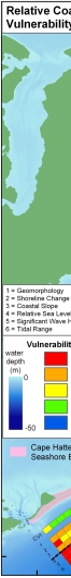Figure 13. Relative Coastal Vulnerability for Cape Hatteras National Seashore. 