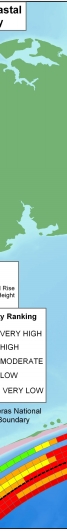 Figure 13. Relative Coastal Vulnerability for Cape Hatteras National Seashore. 