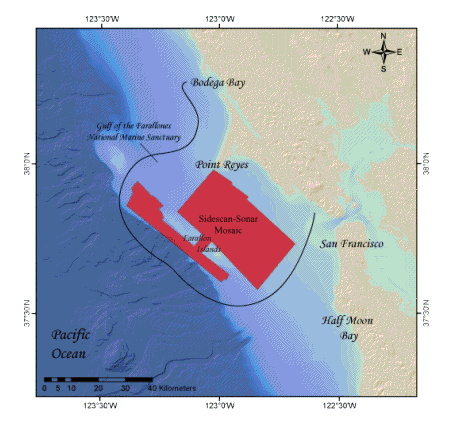 Image showing sidescan-sonar navigation tracklines