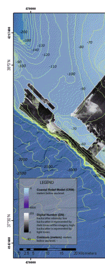 Map showing sidescan-sonar mosaic of the Gulf of the Farallones.