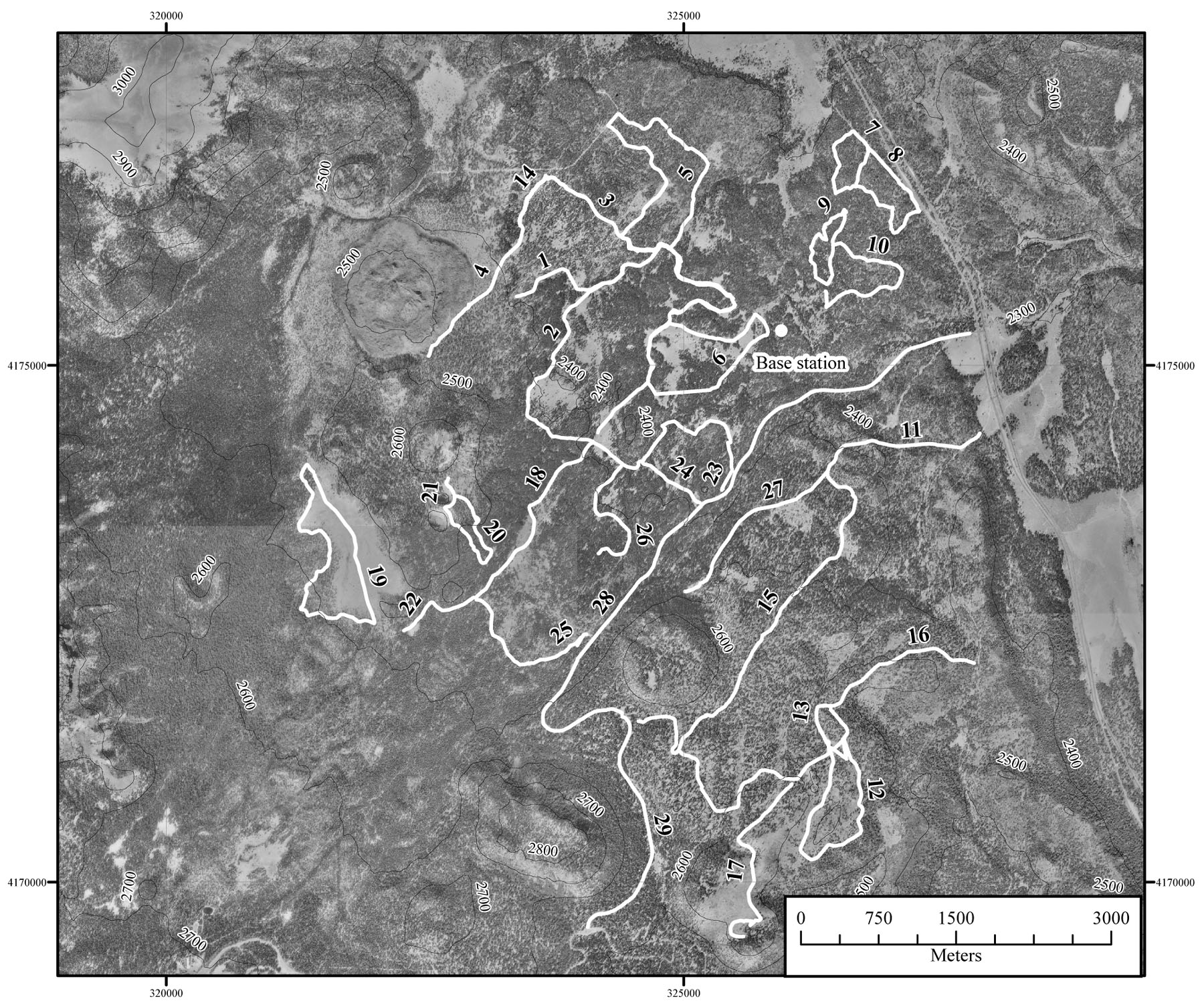 Digital orthoquad (DOQ) showing where data was colleced