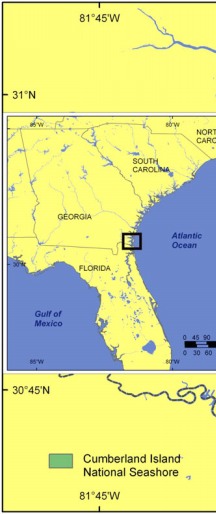 Figure 1.   Location of Cumberland Island National Seashore, Georgia.