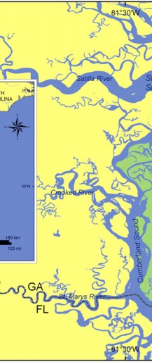 Figure 1.   Location of Cumberland Island National Seashore, Georgia.