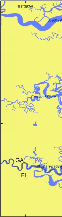 Figure 2. Shoreline grid for Cumberland Island National Seashore.