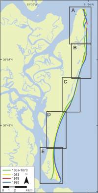 Figure 4. Historic shoreline positions.