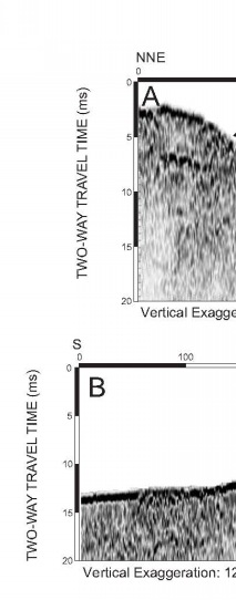 Chirp profile image from a location of low acoustic backscatter showing possible post-impoundment deposition in the pre-impoundment Colorado River channel.