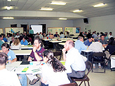 Workshop participants in group discussions