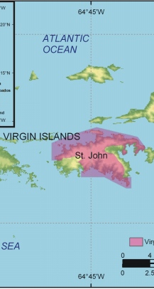 Figure 1. Location of Virgin Islands National Park, St. John, U.S. Virgin Islands. 