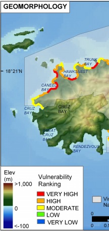 Figure 4.      Coastal Geomorphology for Virgin Islands National Park.  