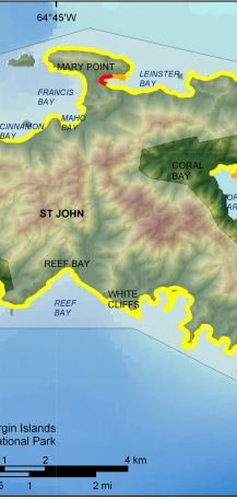 Figure 6.     Shoreline change rates for Virgin Islands National Park. 