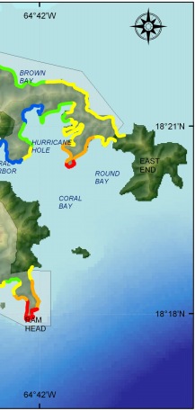 Figure 7. Regional coastal slope for Virgin Islands National Park. 