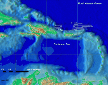 nav2003 - Navigation Tracklines of the Puerto Rico Trench Cruise 03008 (NOAA 0303) February 18 to March 7, 2003.