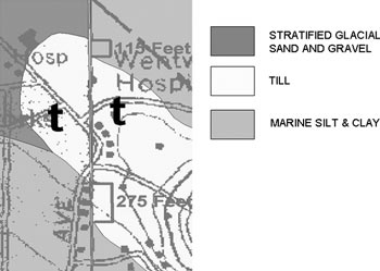 Relatively minor surficial unit discrepancy along quadrangle boundary. For a more detailed explanation, contact Derek Bennett at dbennett@des.state.nh.us.
