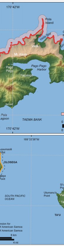 Figure 12. Vulnerability ranking for mean tidal range in the National Park of American Samoa.