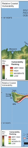 Figure 7. Relative Coastal Vulnerability for National Park of American Samoa. 