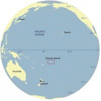 Figure 1. Location of Samoa Islands in the South Pacific Ocean.
