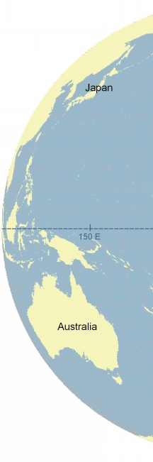Figure 1.   Location of Samoa Islands in the South Pacific Ocean.