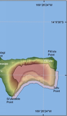 Figure 2b.  Location of National Park of American Samoa on the Manua Islands. 