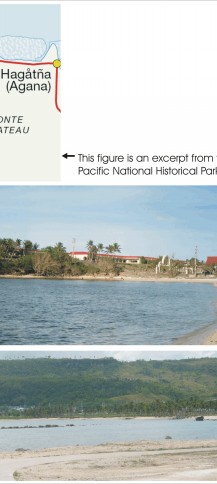 Figure 3.   Photos of geomorphic features within the Asan Beach Unit of War in the Pacific National Historical Park. 