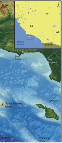 Figure 1.   Location of Channel Islands National Park, off the coast of California.