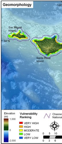 Figure 3.  Coastal Geomorphology for Channel Islands National Park. 