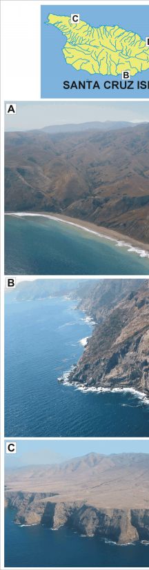  Photos of geomorphologic features on Santa Cruz Island within Channel Islands NP.