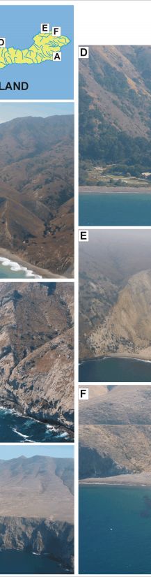  Photos of geomorphologic features on Santa Cruz Island within Channel Islands NP.